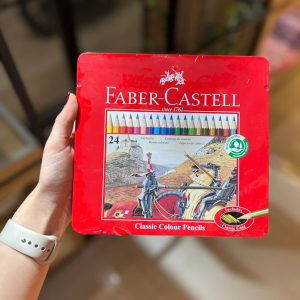 مدادرنگی 24 رنگ فابرکاستل کلاسیک جعبه فلزی
