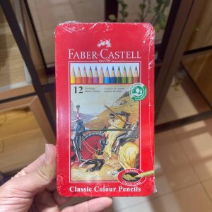 مدادرنگی 12 رنگ فابرکاستل جعبه فلزی