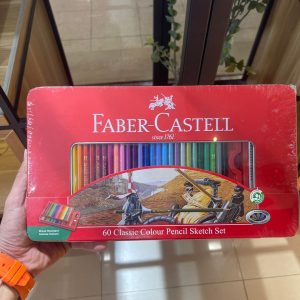 مدادرنگی 60 رنگ فابرکاستل جعبه فلزی